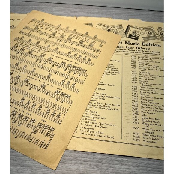 Swing Low Sweet Chariot Vintage Piano Sheet Music Chas Agnew Ukelele Guitar 30s - Picture 4 of 6
